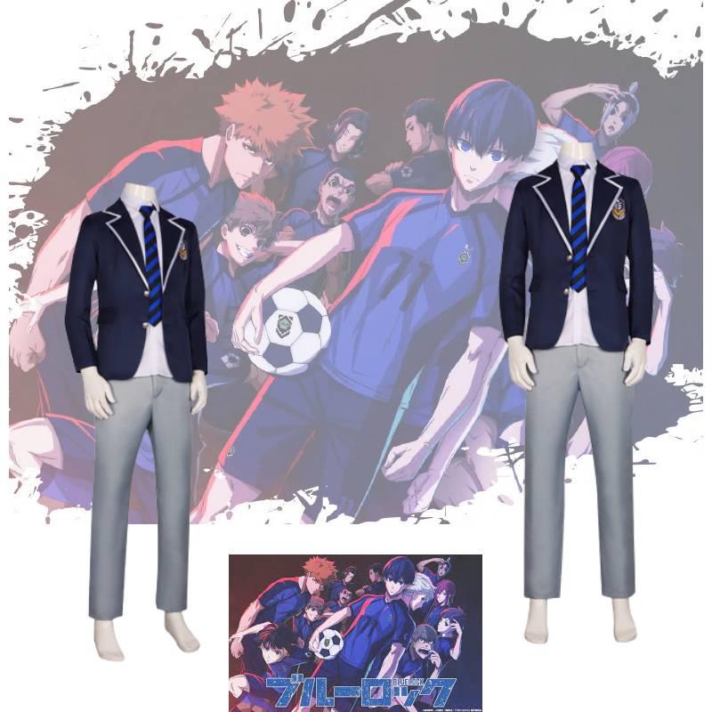 Blue Lock Cosplay Suit Isagi Yoichi School Uniforms Coat Tie Shirt Pants Costume