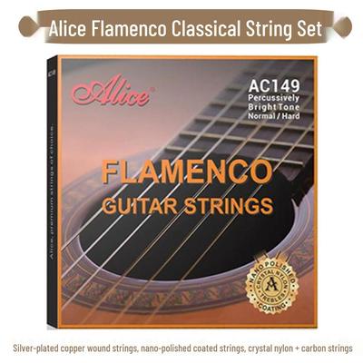 Alice Flamenco Classical Guitar Strings, Medium-High Tension, Carbon Nylon, Model AC149
