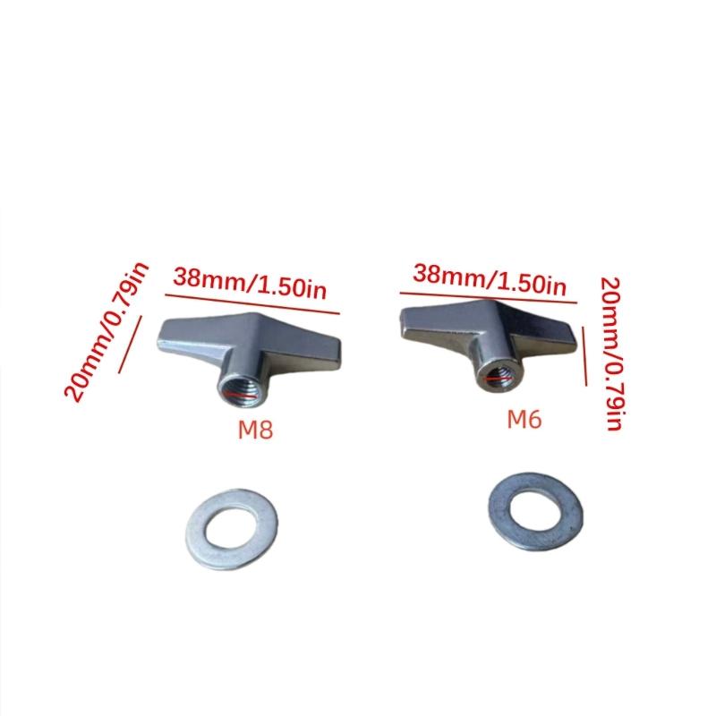 Alloy Solid Butterfly Drum Nut Knob for Secure Locking Quick Installation Standard Compatibility 6mm 8mm Drum Hardware
