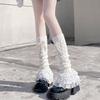 Lolita Style Knitted Leg Warmer Bow Tiered Boot Socks Legging Stockings  Women's Accessories