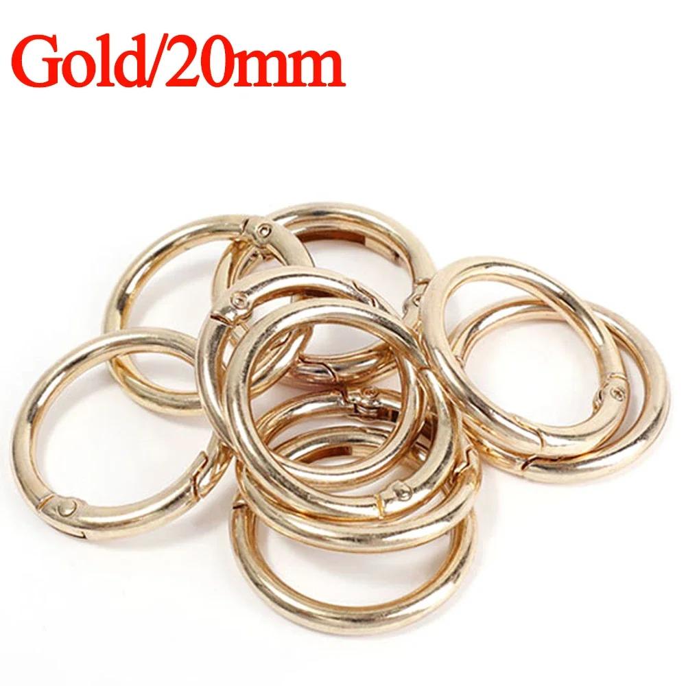 

10/50pcs Metal O Ring Spring Clasps for DIY Jewelry Openable Round Carabiner Keychain Bag Clips Hook Dog Chain Buckles Connector 10pcs