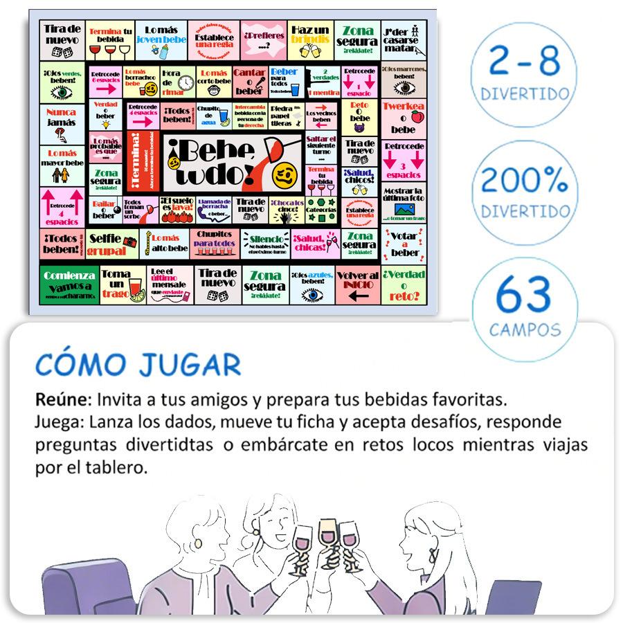 Spanish Version of Drinking Monopoly for Couples Adult Dating Board Game Bachelorette Party