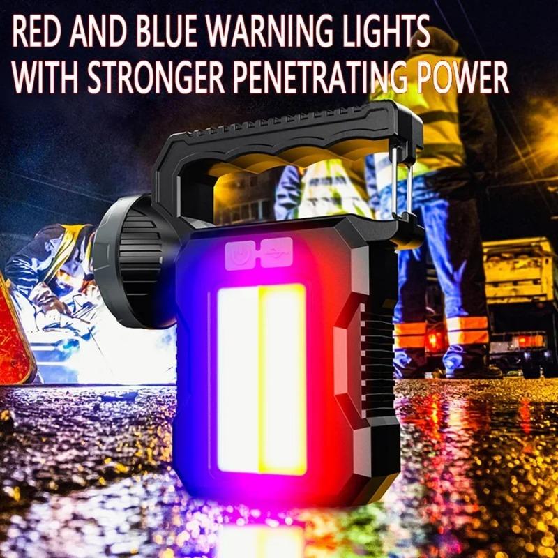 Solar Power LED Flashlights Multifunctional Portable Light Rechargeable Camping Work Light Solar Charging High brightness Torch