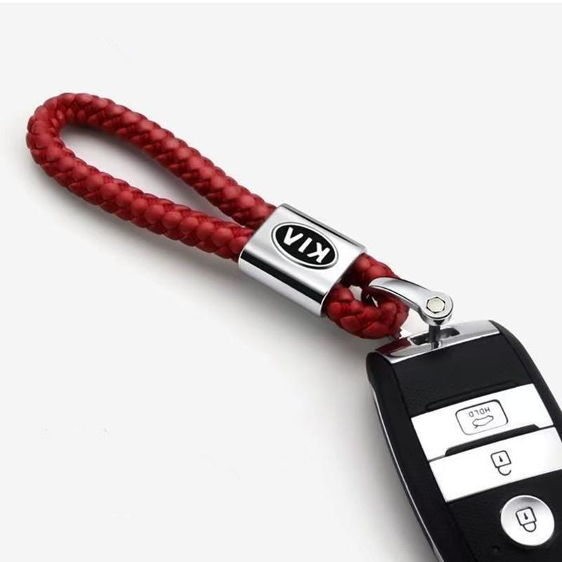 UQQV8 For Kia Rio Ceed Sportage Cerato Soul Picanto Metal/Leather Car Styling Keychain Accesspries key ring auto styling car decor