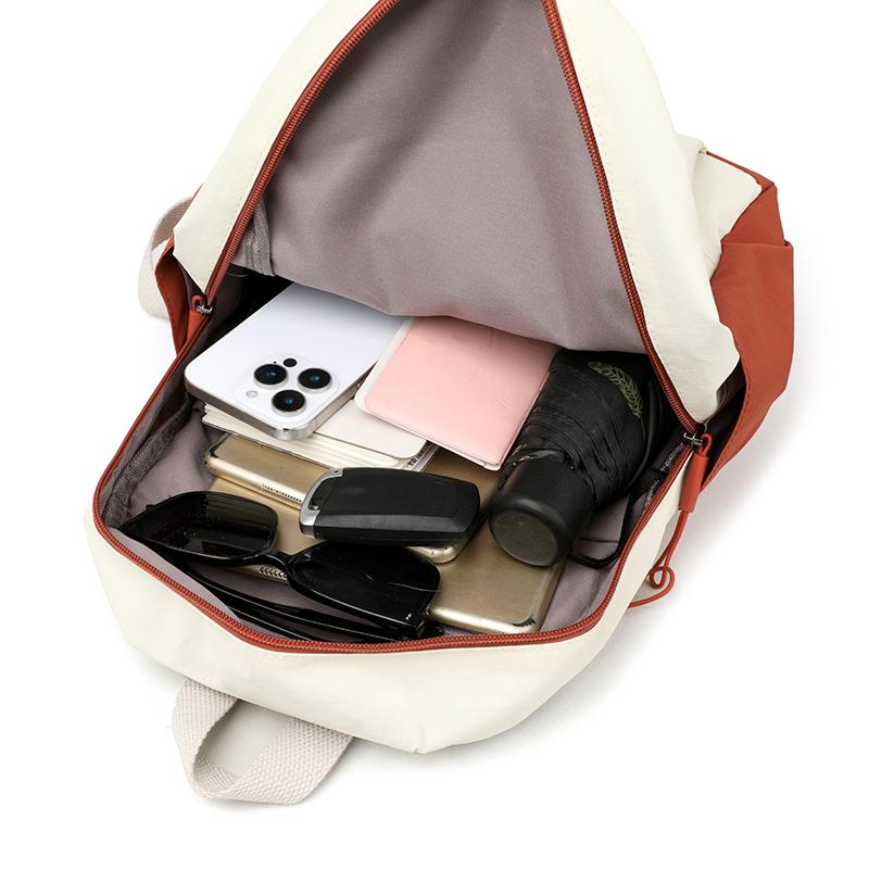 Contrast Color Backpack Women's Outdoor Lightweight Travel Backpack Large Capacity Student Schoolbag