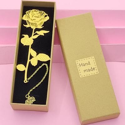 1 Set Classic Style Golden Rose Bookmarks Golden Metal Bookmark New Year Gift Student