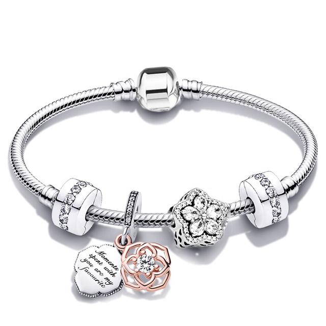 Love You Forever Beads Charm Bracelets Elegant Silver Color Snake Chain Bracelets For Women Lover Jewelry Gift Special Offer