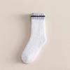 Male Autumn and Winter Striped Towel Coral Velvet Deodorant Wicker Floor Sleep Tube Socks