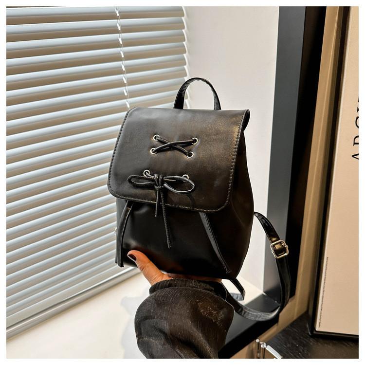 

Simple And Casual Korean Style Ballet Bow 2024 New Trend Fashion Shoulder Backpack For Women 17*8.5*22.5cm/6.69*3.35*8.86in чёрный
