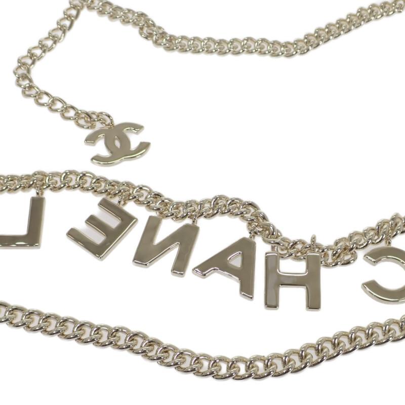 Chanel Pasek metalowy złoty/biały Kobiety