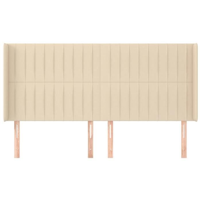 VidaXL Tête de lit avec oreilles Crème 183x16x118-128 cm Tissu3119837