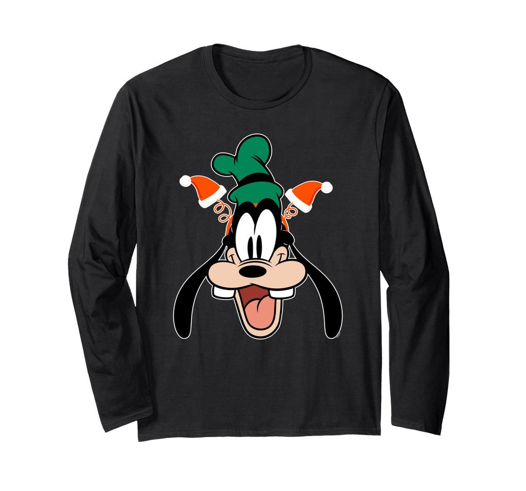 Disney Goofy Christmas Santa Hat Holiday Headband Long Sleeve T-Shirt