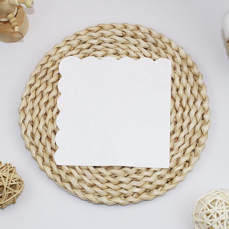 

20 шт./упаковка 25x25 см Однотонний мереживний папір Одноразові серветки Коктейль Вечеря Весілля День народження Різдвяна вечірка Декор 20pcs білий