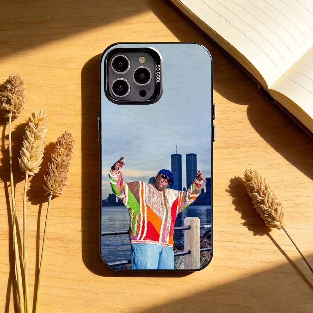 B-Biggie Smalls B-BIG Art Phone Case For iPhone17,16,15,14,13,12,11 Plus,Pro Max Black Candy silver phone case