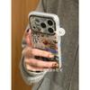 Graffiti Oil Painting Puppy Fish Bones English Suitable for 17promax Mobile Phone Case Iphone1615 Protective Case