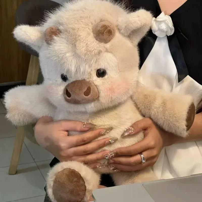 Cute Highland Cow Plush Doll 45-60Cm Soft Stuffed Animal Running Calf Toy Companion Pillow Holiday Gift Home Decoration Ornament