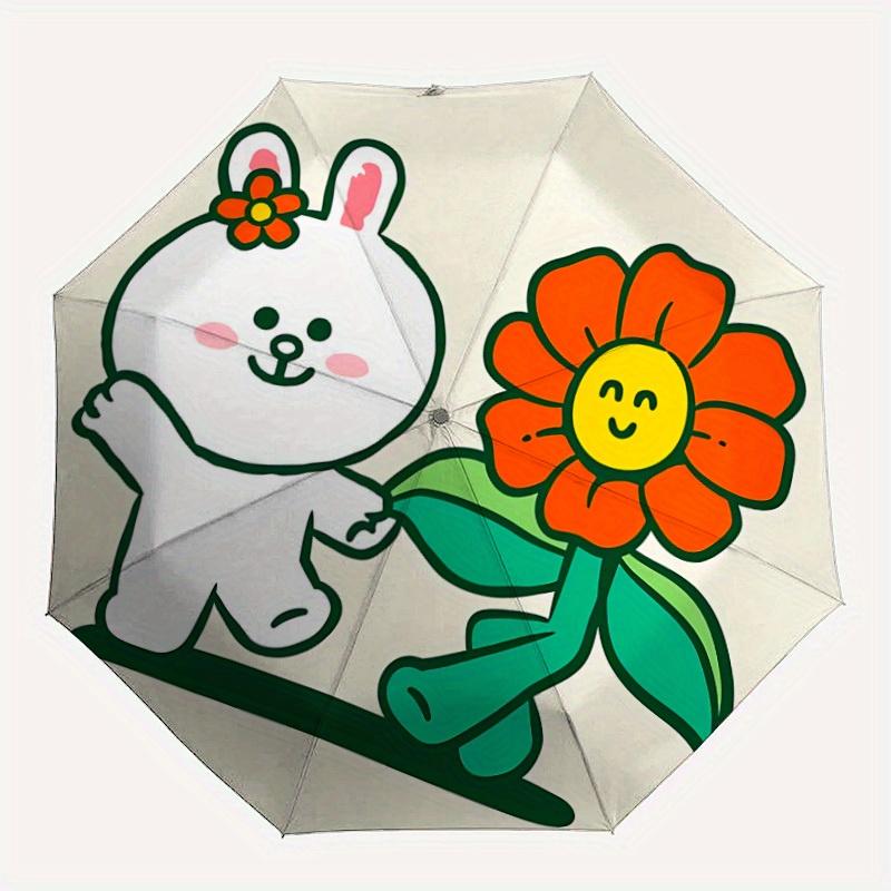

1pc Bunny Automatic Umbrella | Portable Foldable 8-Rib Manual Open, Casual Accessory, Durable Canopy yy250825025