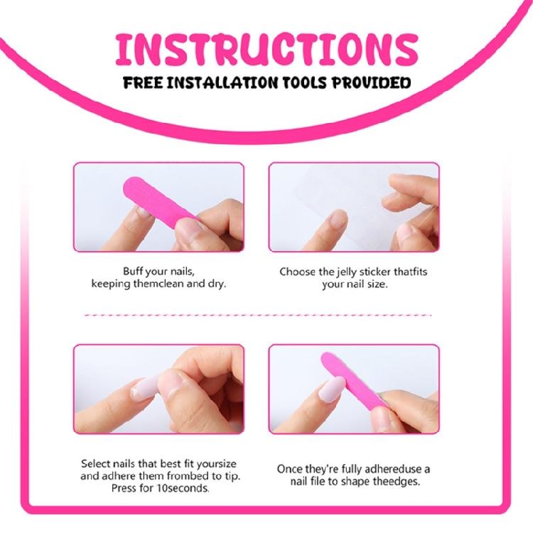24 Pieces Square Shaped Nail Tips with French Tip 3D Stripes Designs Glossy Stick On Nail for Various Occasion