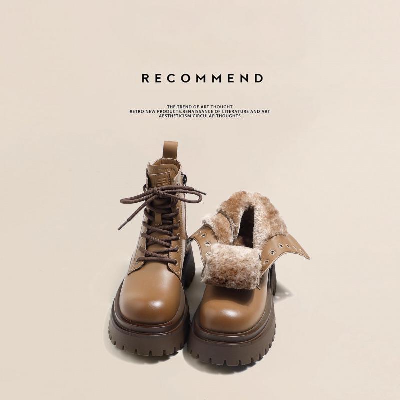 High-Quality 6CM Thick Sole Martin Boots for Women – Autumn 2025 British College Style, Four-Season Wear, Short Boots