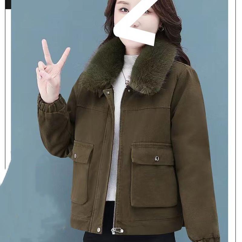Podzimní Zimní Móda Sametová Zesílená Bunda Ležérní Dámské Vatované Bundy