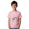 European sizes Kids' Music Love Heart Style T-Shirt - Unique Black Base with White Musical Notes and Abstract Treble Clef Design