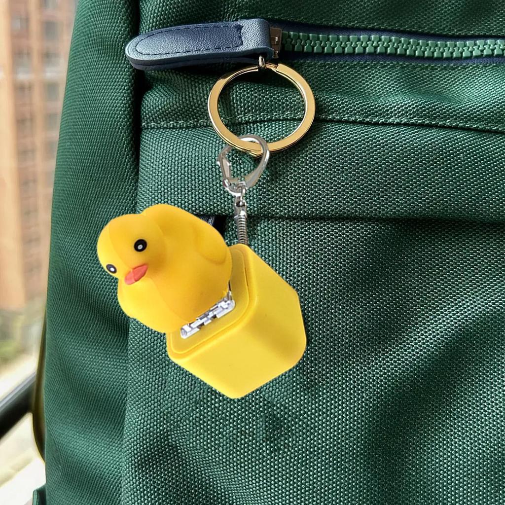 Keyboard Fidget Keychain Pendant Decorative Purse Pendant Duck Shape Backpack Charm With Light And Sound Stress Relief Toy