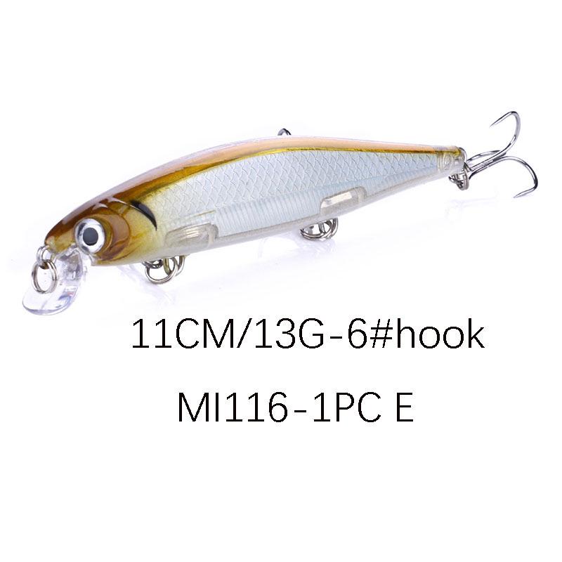 HENG JIA Schwimmender/Sinkender Minnow-Köder 11cm 13g für Wolfsbarsch und Rapfen