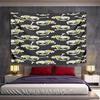 Skull and Daisy Pattern On Black Background Pattern Wall Hanging Tapestry Decorative Tapestry Home Decor for Bedroom and Living Room