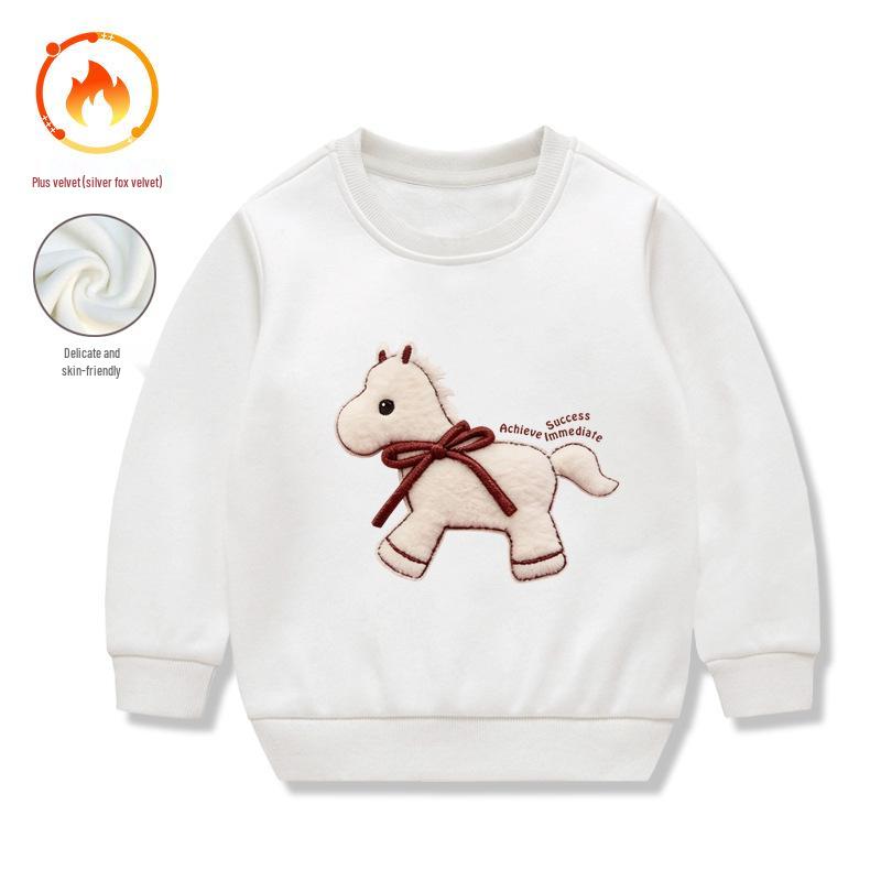 New Year Festive Fleece Pullover One-Piece for Small/Medium Kids: Warm Winter Inner Wear, Skin-Friendly, In Stock