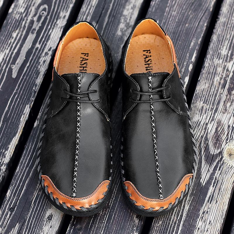 Fashion Hot Selling Men's Casual Shoes Spring Autumn Soft Soled Anti Slip Flat Shoes Men's Commuting Work Shoes Retro Wine Red Color