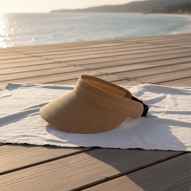 UPF50 Plus Wide Brim Straw Beach Hat For Women Sun Visor Foldable Lightweight Sun Hat For Lawn Party