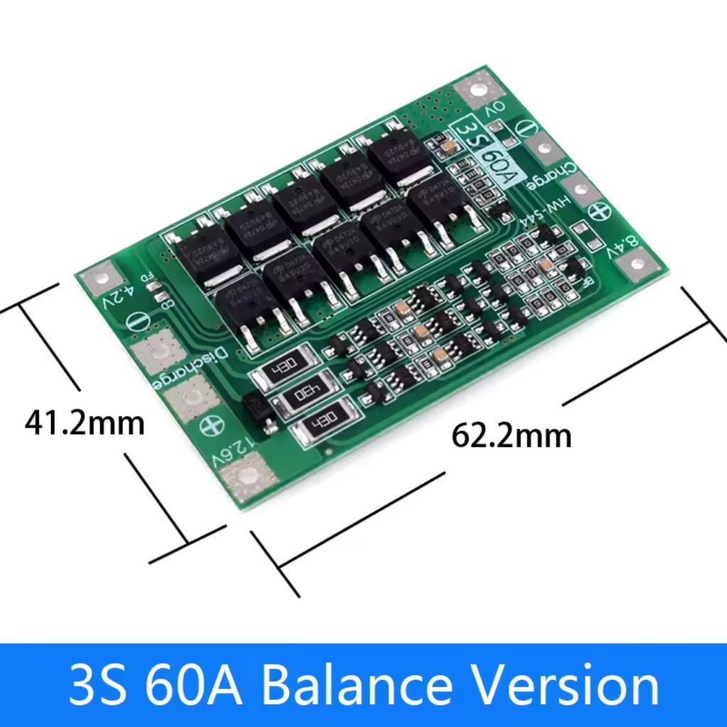 3S 4S 40A 60A Li-Ionen Lithium-Batterie Lade-Schutzplatine 18650 BMS für Bohrmotor 11,1V 12,6V 14,8V Verbessertes Gleichgewicht