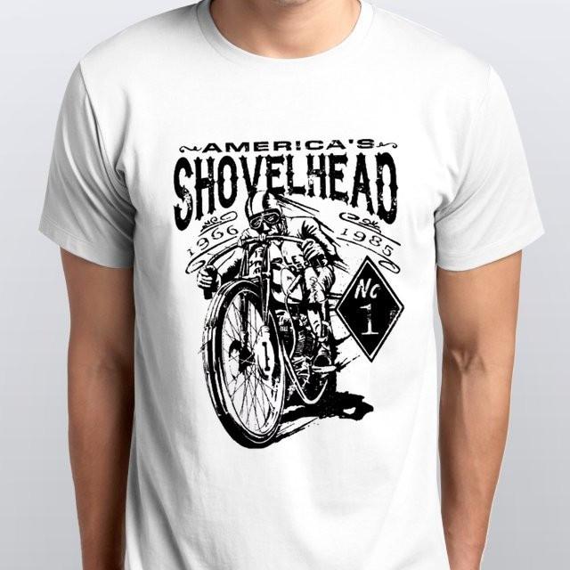 AMERICAS SHOVELHEAD NEW T-SHIRT GREY WHITE XL