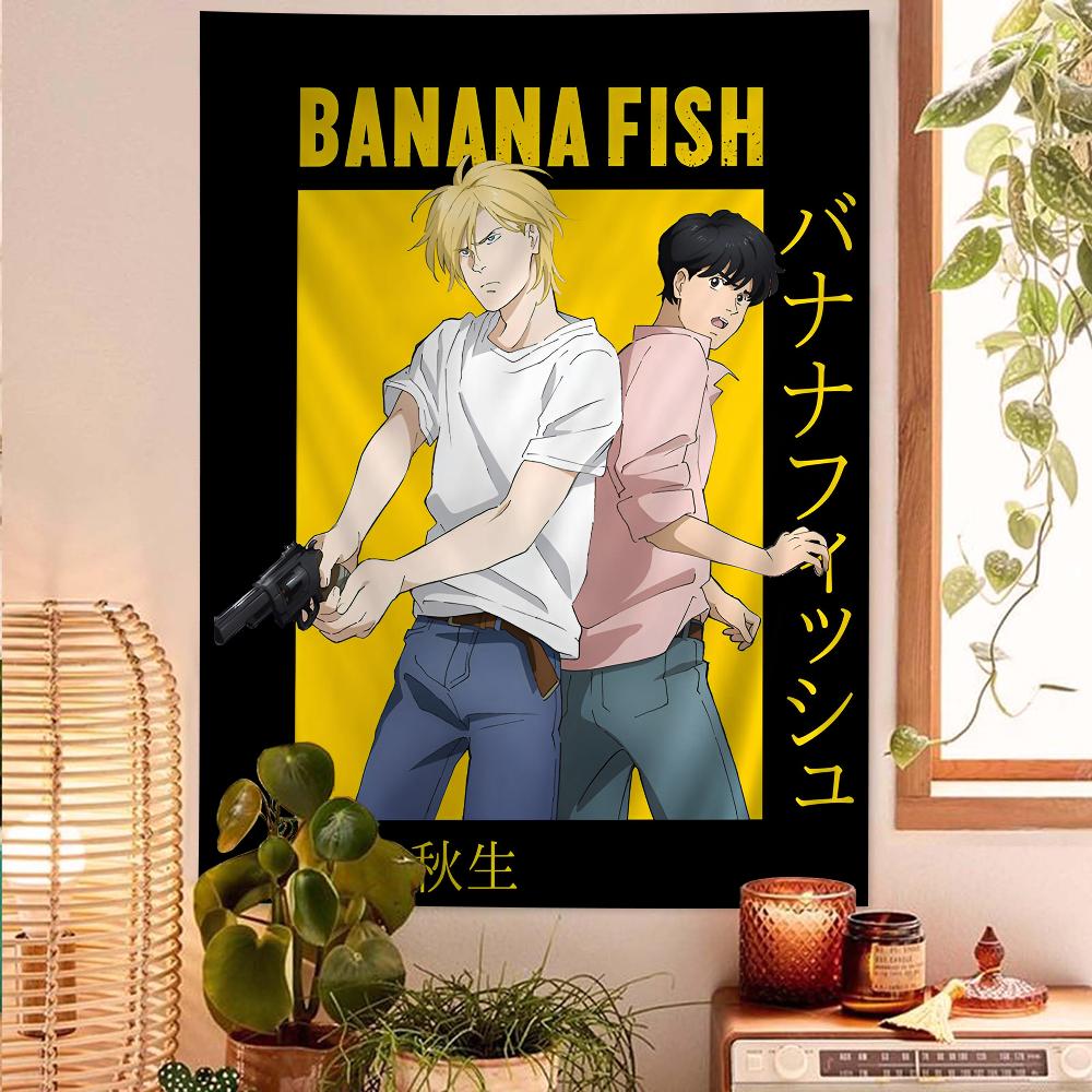 

Banana Fish 2020 Super Happy Place Fan Event Wall Tapestry BL Manga Aesthetic Trendy Room Decor for Yaoi Anime Fans 74x94cm(29x37in)