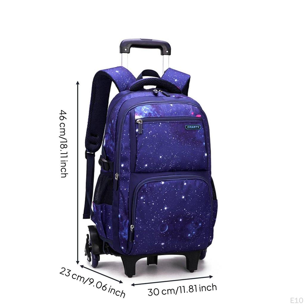 3 Pieces Stair Climbing Trolley School Bag Long-Lasting Piece Rolling Backpack