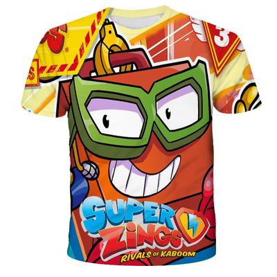 Summer Superzings T-shirt Kids Summer Short Sleeve O-Neck T-Shirt Super Zings T-Shirt Boys and Girls Casual Wear