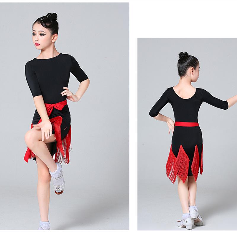 Abbigliamento da ballo per bambina: Set Nero Rumba & Danze da Sala con Gonna Svasata