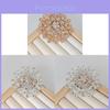 Flower Jewelry Pin With Cubic Zirconia For Elegant Bridal And Formal Wear