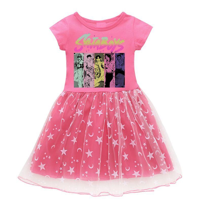 

Cute Kpop Witch Hunt Dress for Children, Summer Girl Princess Dress 150 розы красного