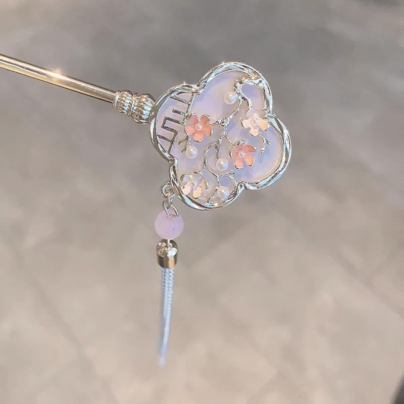Elegant Plum Blossom Tassel Hairpin for Hanfu & Qipao
