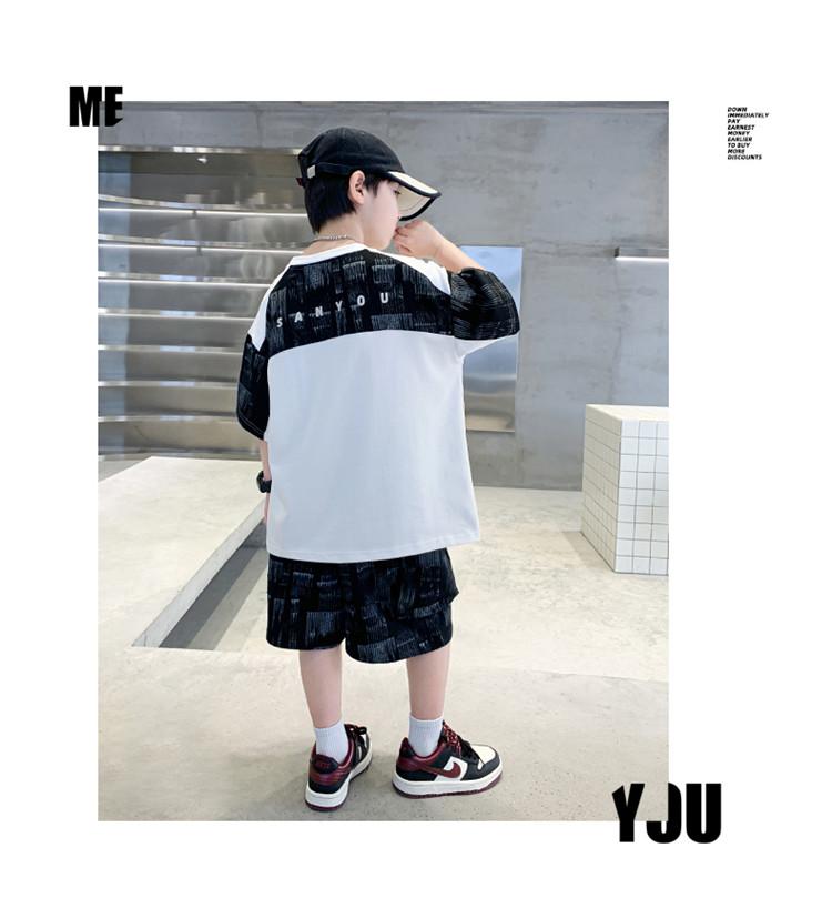 Children's wear boys' summer short sleeved set 2026 new style, medium and large children's summer sports thin style, summer style cool and fashionable