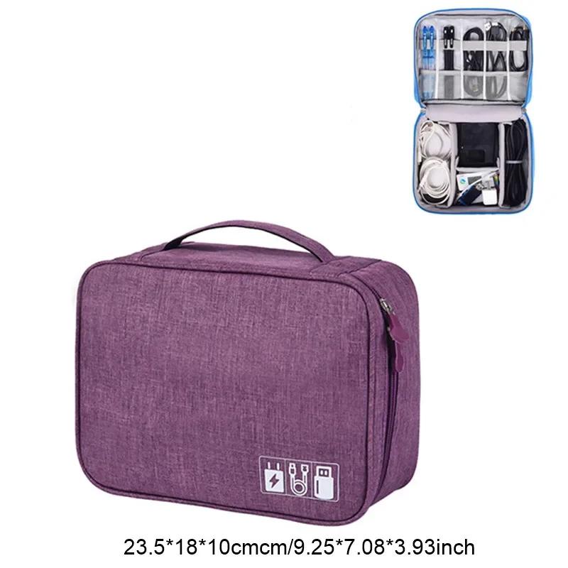 Travel Cable Bag Cosmetic Makeup Organizers Wire Charger Electronic Gadgets Case Toiletry Kit Bathroom Storage Accessories Item