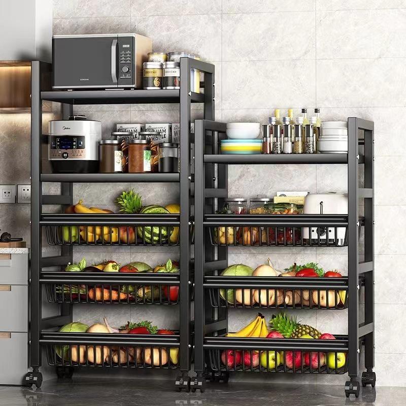 Multi-Layer Kitchen Storage Rack: Floor-Standing Vegetable, Pot, and Microwave Oven Organizer
