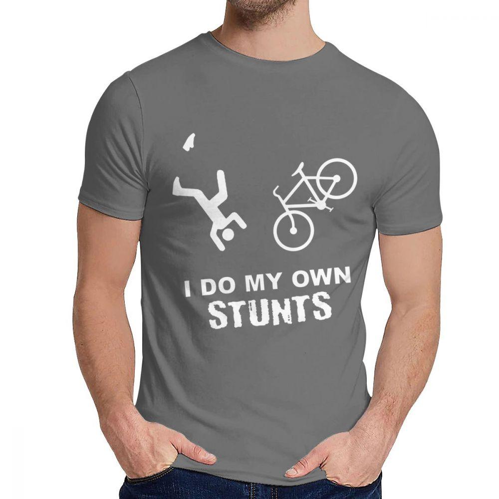 Faccio le mie acrobazie in bicicletta Maglietta Divertente da Bici Casual Girocollo Uomo Geek S