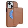 For iPhone 15 Case Compatible with MagSafe Detachable Card Holder Kickstand Leather Phone Back Cover