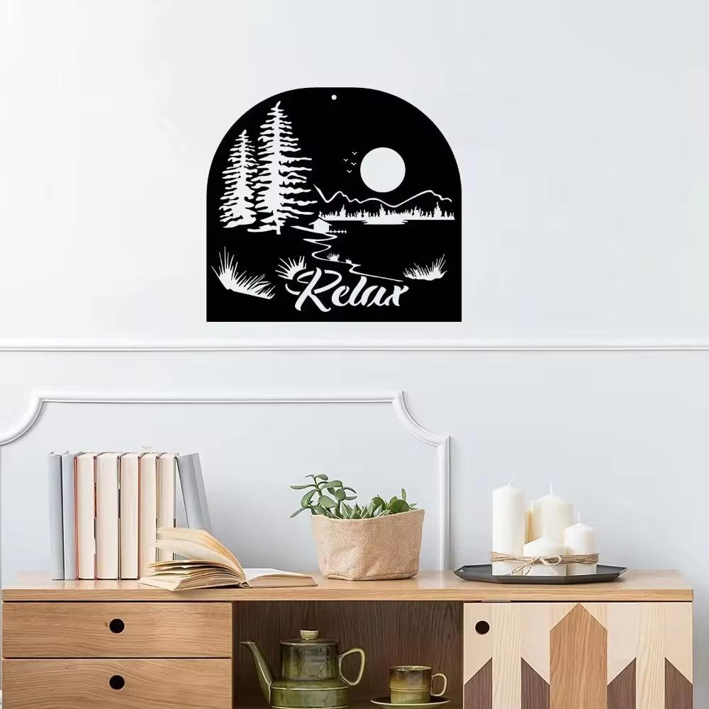 Relax Scenic Landscape Metal Wall Sign: Elegant New Indoor/Outdoor Door Hanger—Perfect for Living Room and Home Decoration