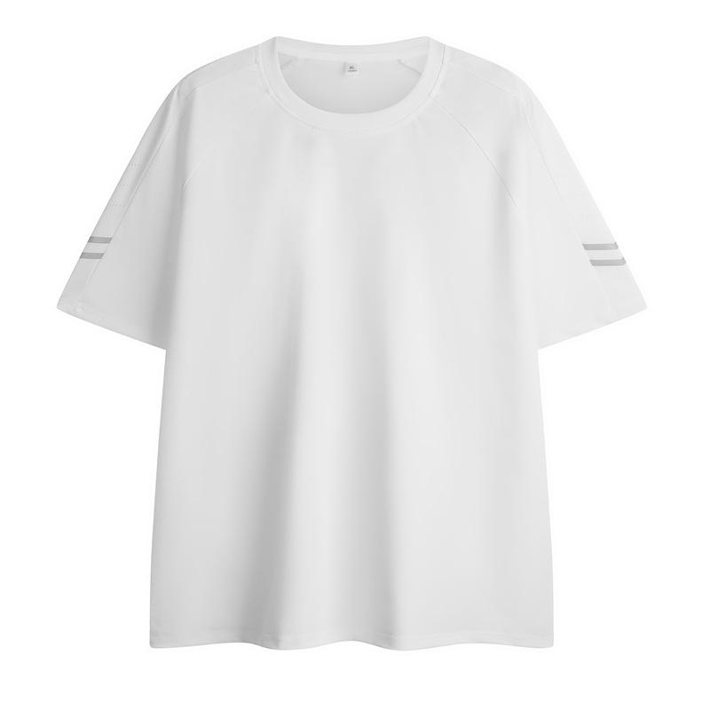 T-shirt da Uomo Taglia L Estiva in Seta Ghiaccio T-shirt Sportiva a Maniche Corte Asciugatura Rapida Traspirante Seta Ghiaccio Elastica Maglietta Top
