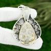 Fossil Coral Gemstone Birthday Engagement Elegant Boho Pendant Sterling Silver