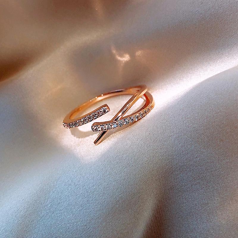 "Koreansk trendy geometrisk åpen ringsett: Luksusnisje for indeks- og pinkefingre"