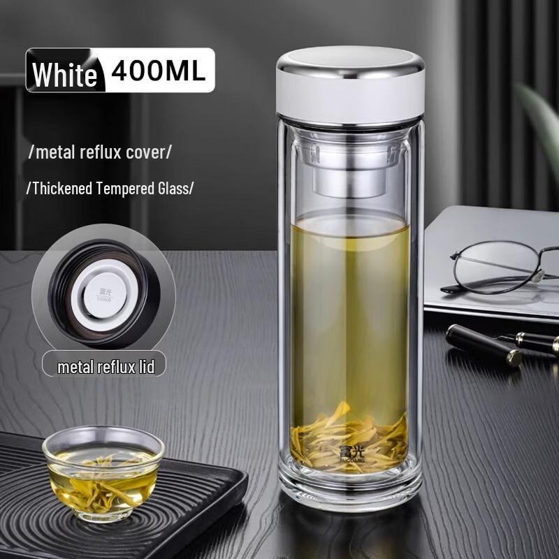FUGUANG Reinforced Double-Layer Borosilicate Glass Tea & Water Bottle